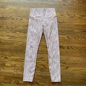Lululemon Wunder Under High Rise 7/8 leggings Arrow jacquard size 6 tights